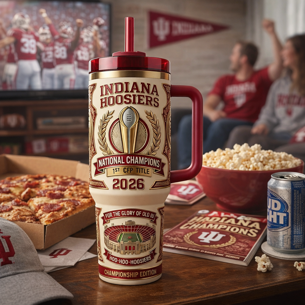 🥃 Indiana Hoosiers – 2026 CFP National Champions Tumbler