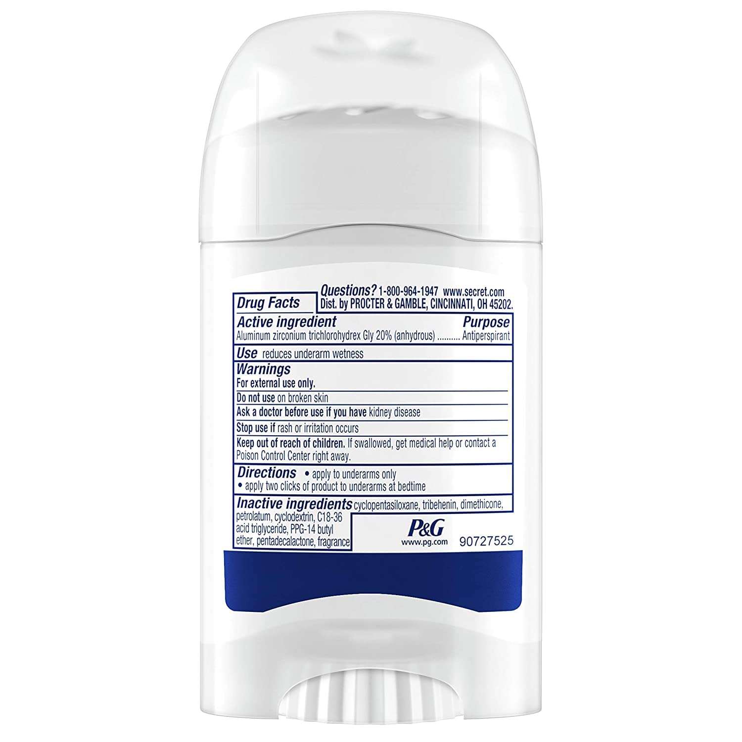 Secret Clinical Strength Antiperspirant and Deodorant Women, Soft Solid Stress Response, 72 Hr Sweat Protection, 1.6 oz (Pack of 3)