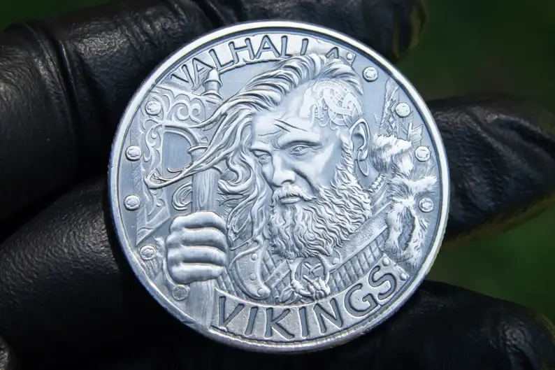 Valhalla Vikings 1 oz .999 Fine Silver Round Odin Owns Ye BERSERKERS
