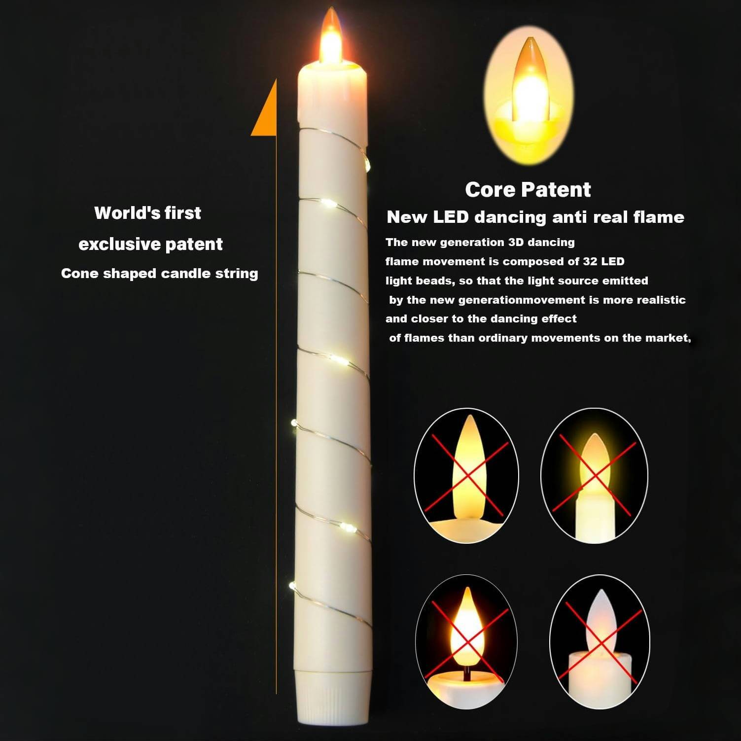 💥ON SALE💥3-Pack LED flameless Candle With Embedded Star Light String, Button Remote Control✨