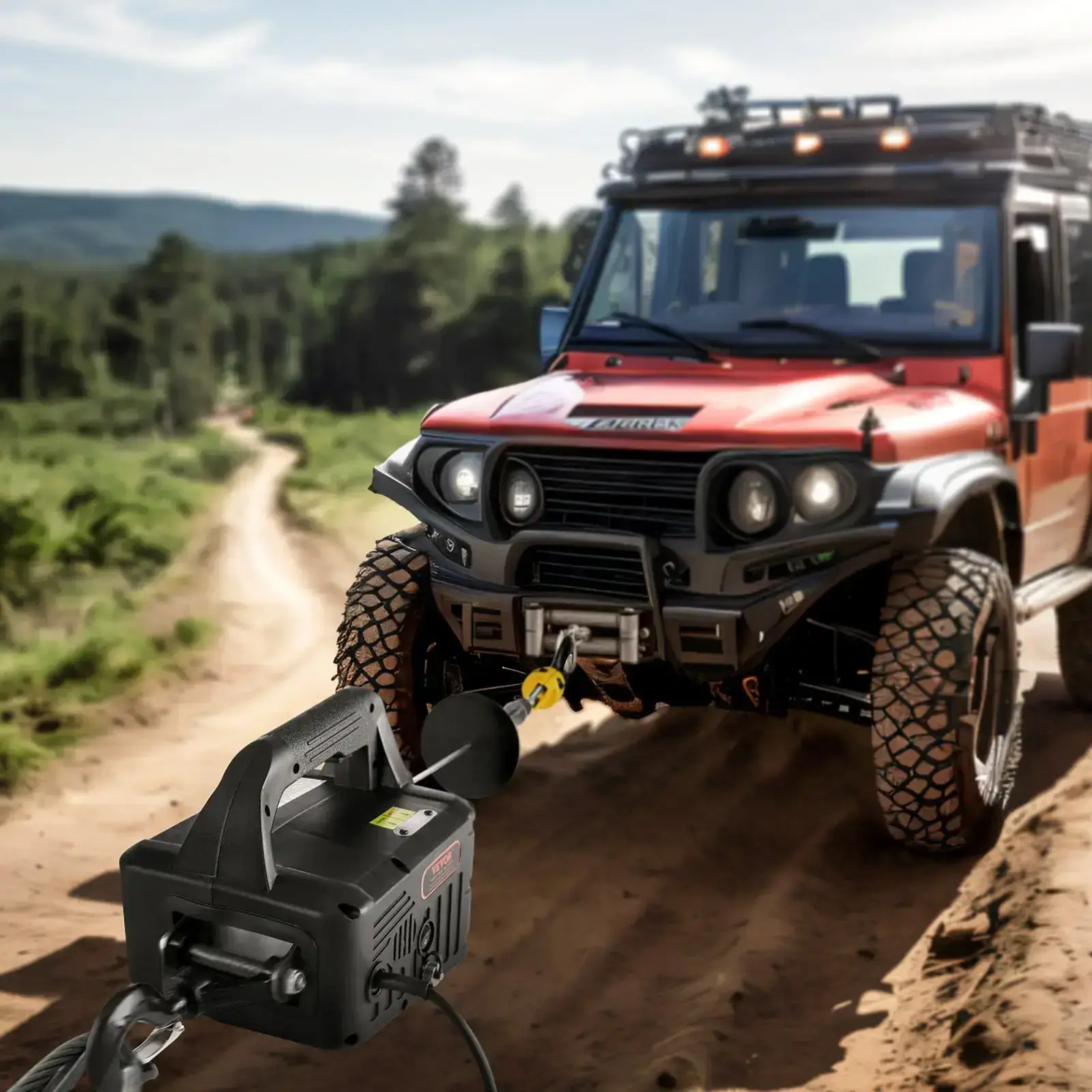 3-in-1 Electric Hoist Winch Tools1100lbs 1500W Portable Power Winch Crane110V/120V22.9 ft Lifting Height13 ft/minManual-Wired-Wireless Remote ControlOverload Protection