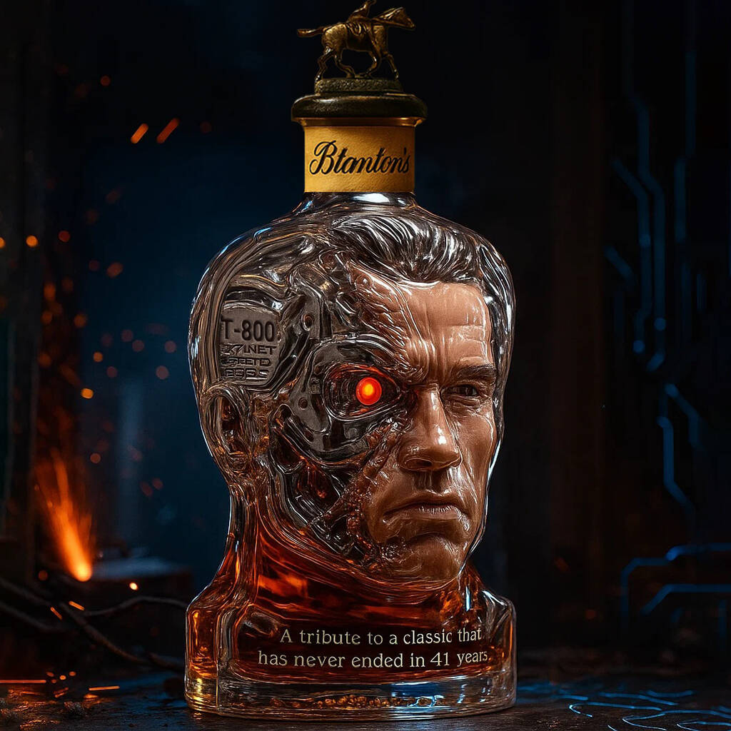 THe Terminator T-800 41 Anniversary Whisky Bottle