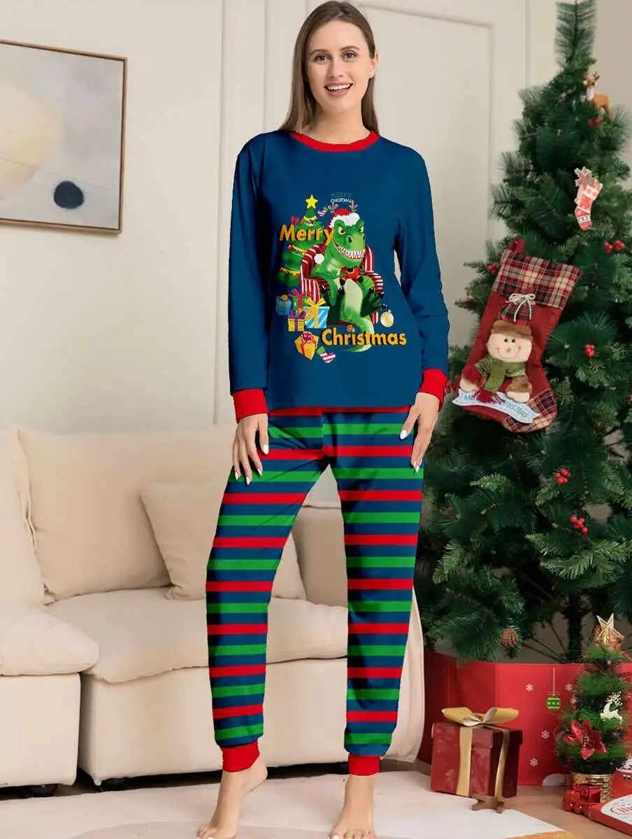 Dinosaur Matching Family Christmas Pajamas Christmas Pjs Set