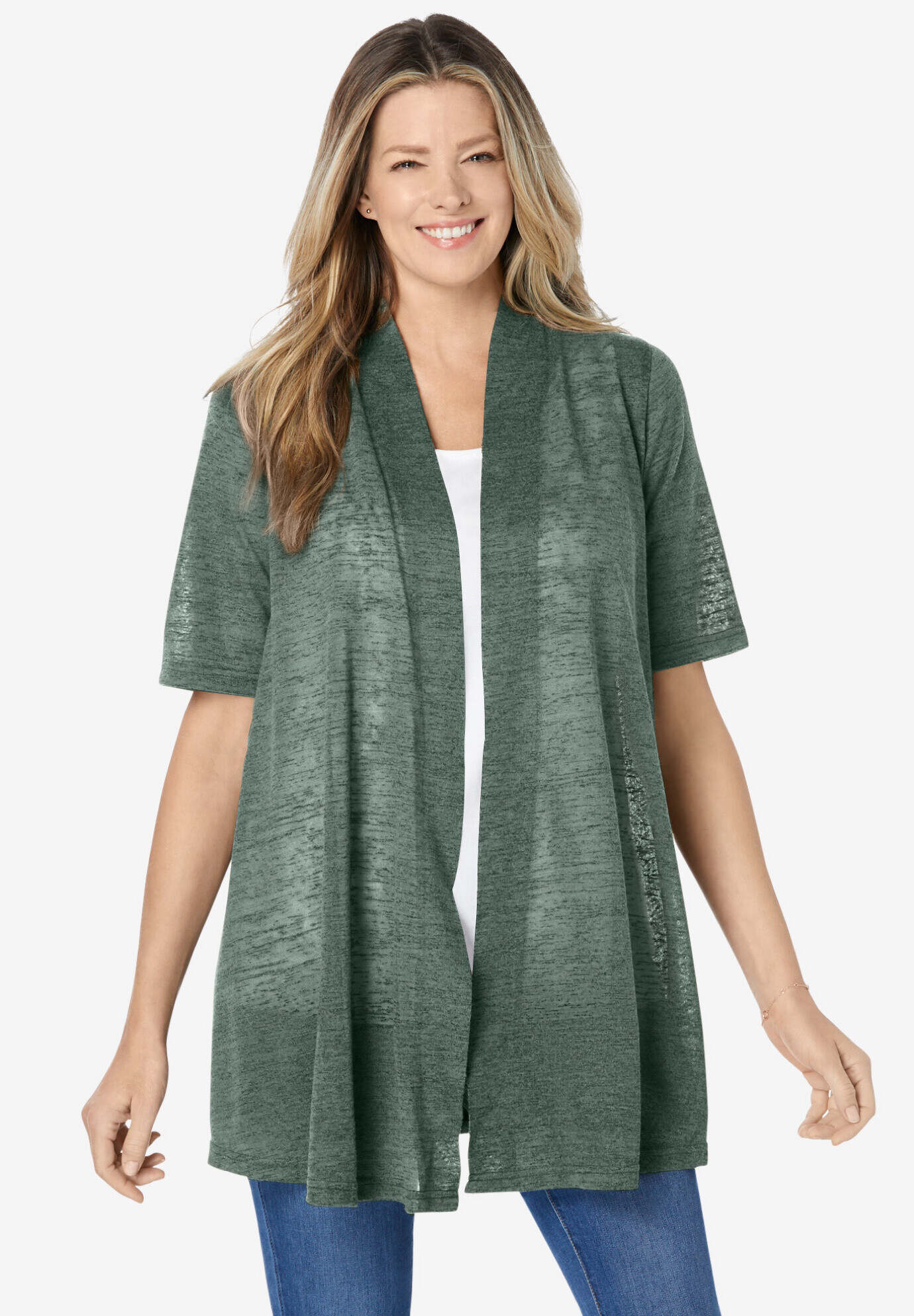Lightweight Open Front Cardigan