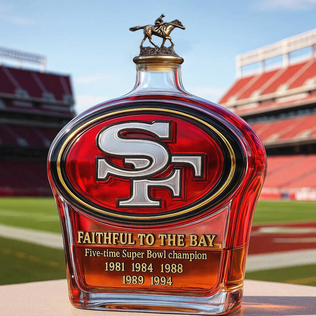 The San Francisco 49ers Honor Whiskey Bottle