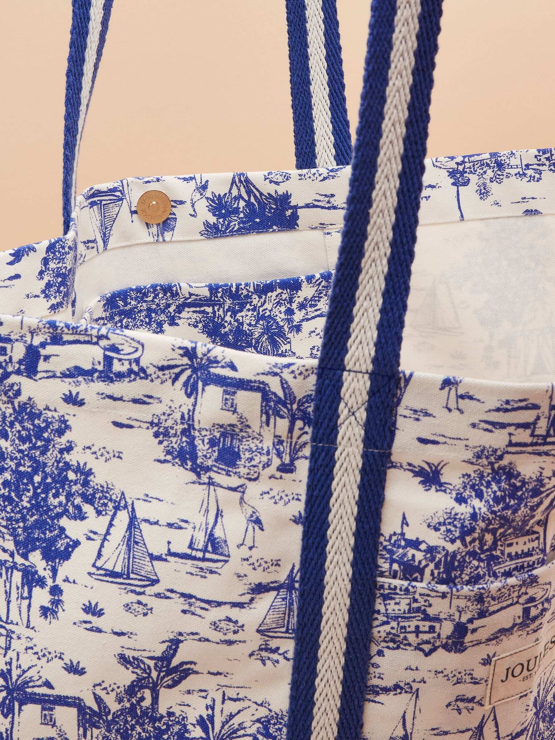 Promenade Neutral Canvas Beach Bag