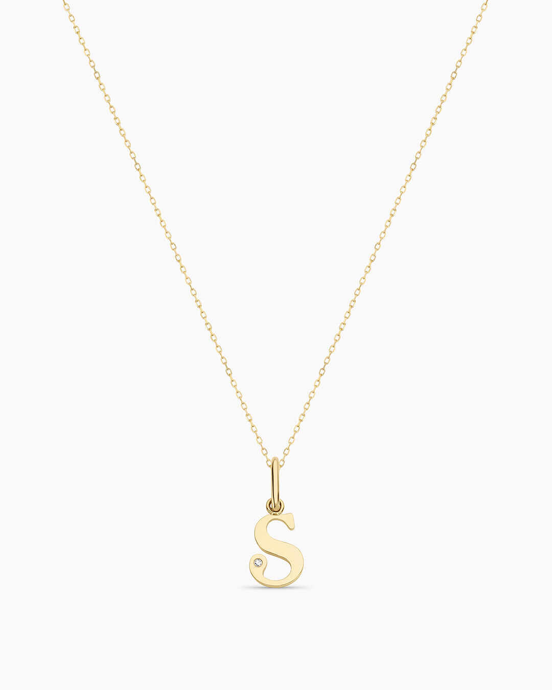 Diamond Vintage Alphabet Charm Necklace