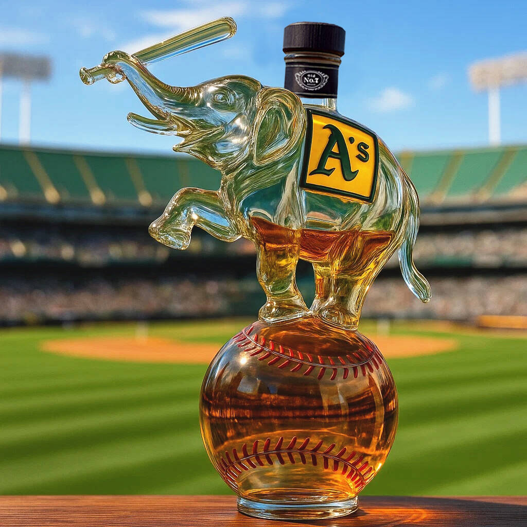 Oakland Athletics Whiskey Bottle