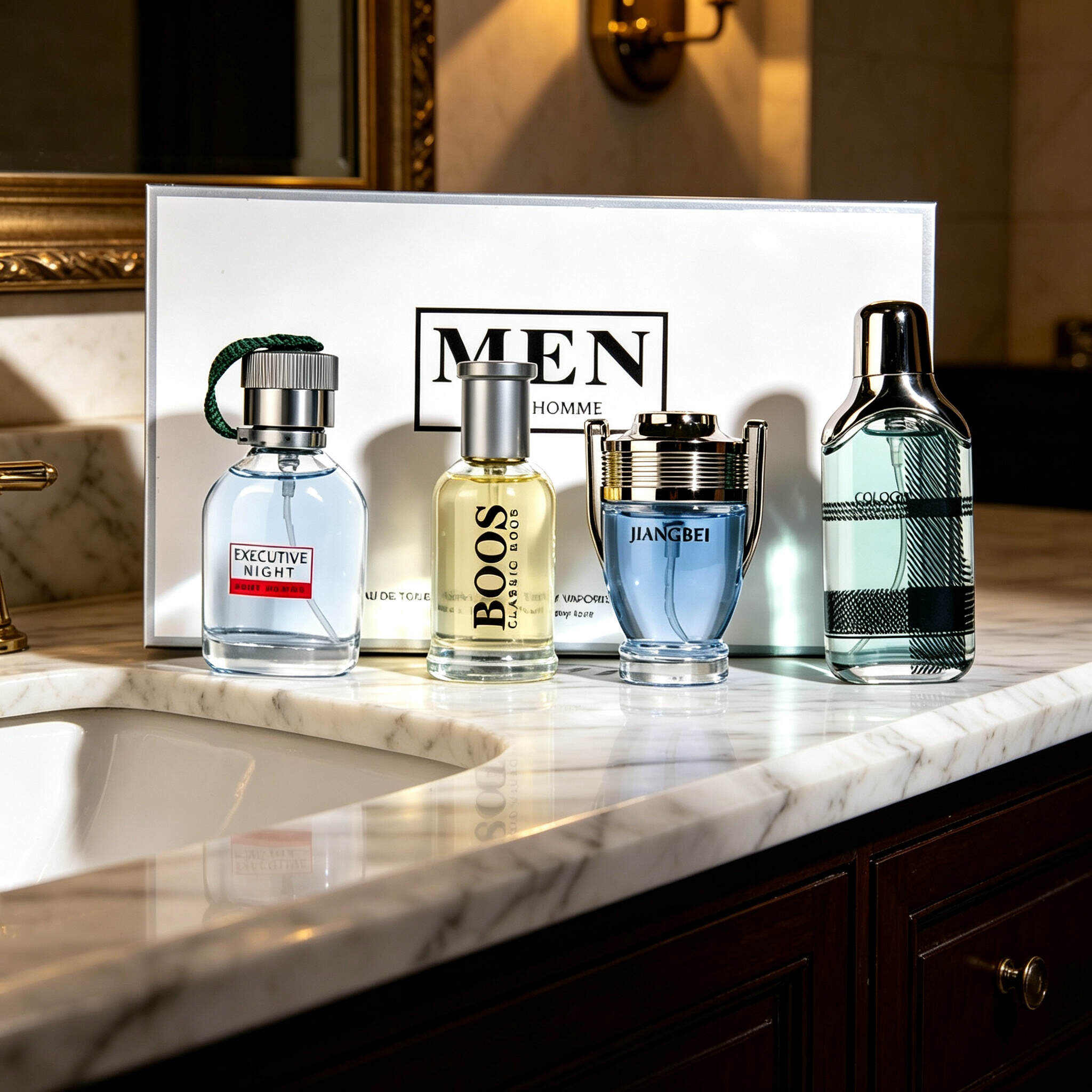 4 Pcs 25ml Refined Gentleman  Men Eau de Toilette Gift Set