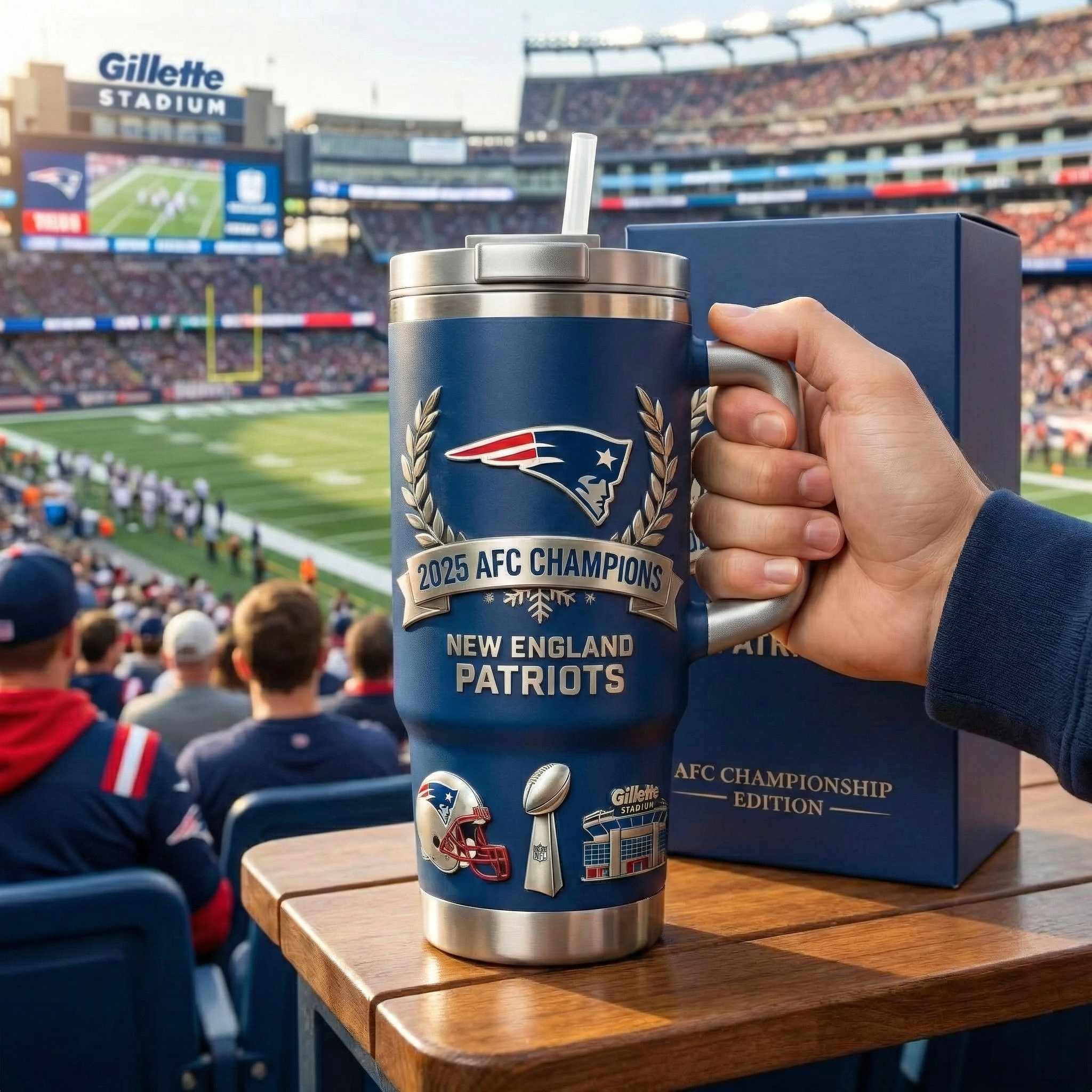 2025 AFC Champions — New England Patriots Victory Tumbler