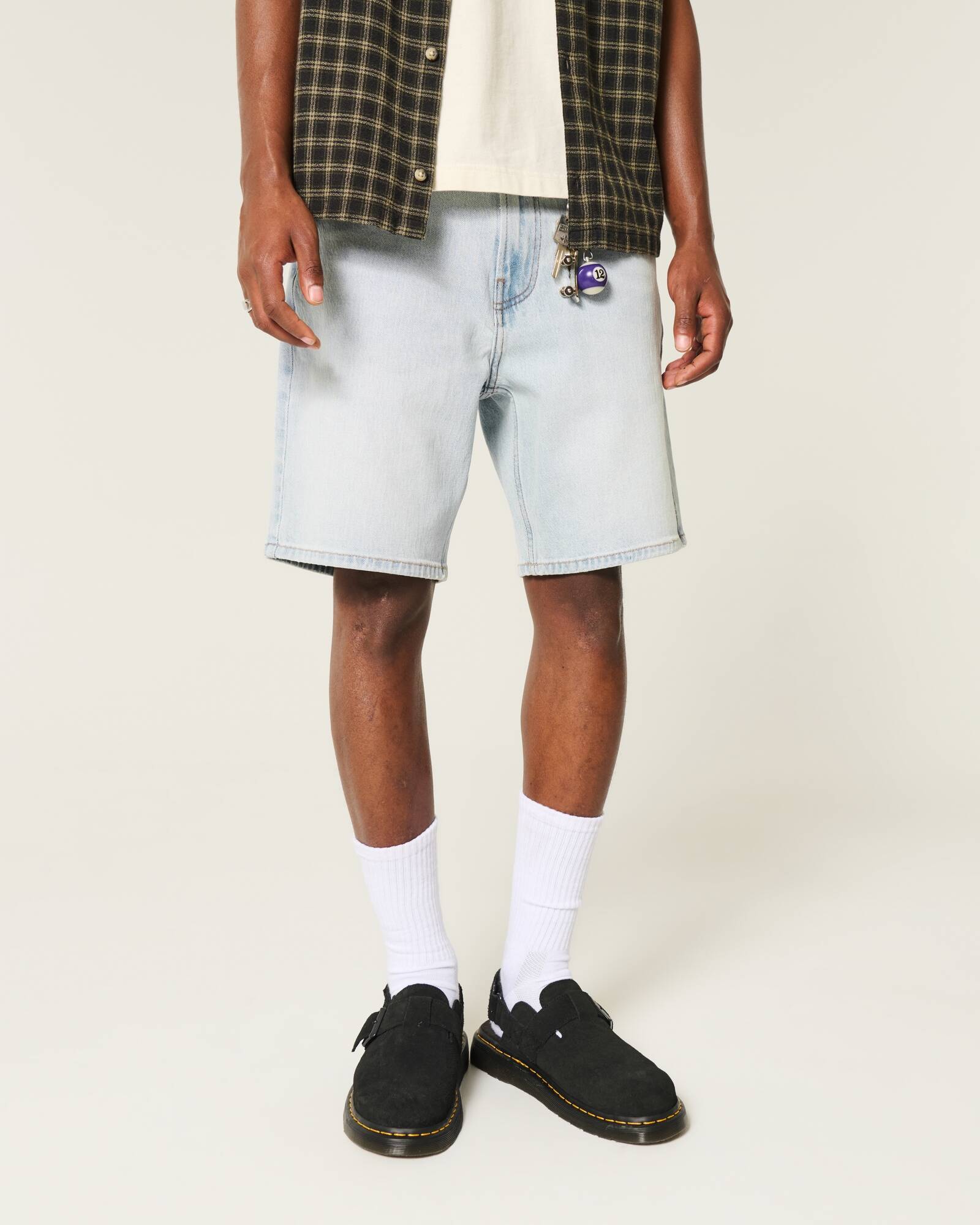 Above-the-Knee Loose Denim Shorts