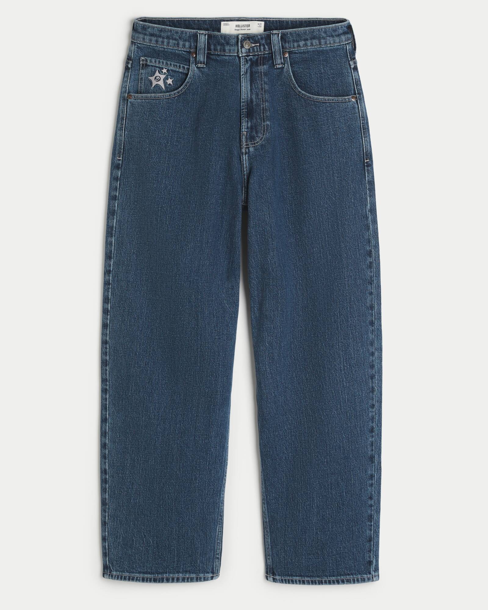 Medium Wash Skater Baggy Jeans