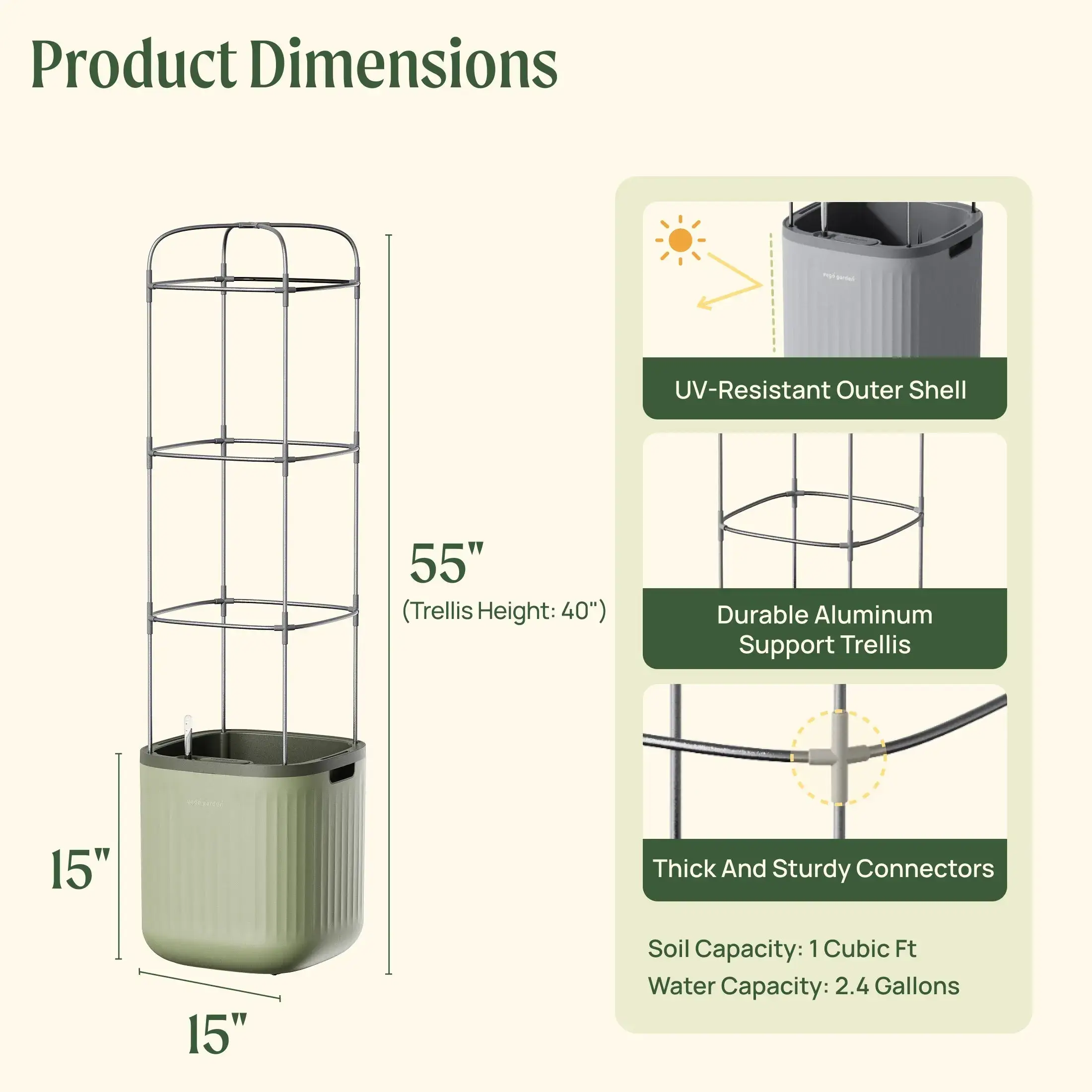 EZ Self-Watering Tomato Planter with Trellis - Climbing Planting Stand for Thriving Tomatoes, Self-Watering Design, Sturdy Trellis Structure, Essential Garden Addition