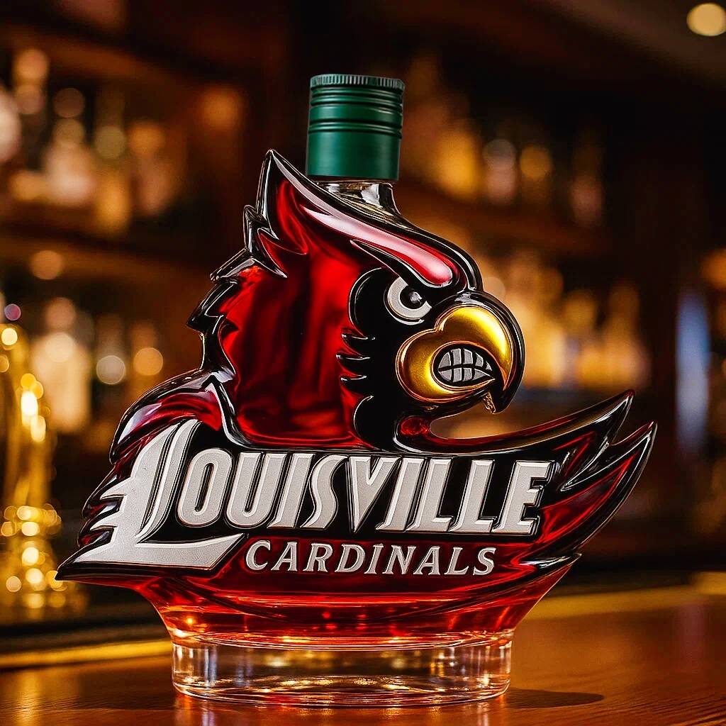 Louisville Cardinals Whiskey Bottle