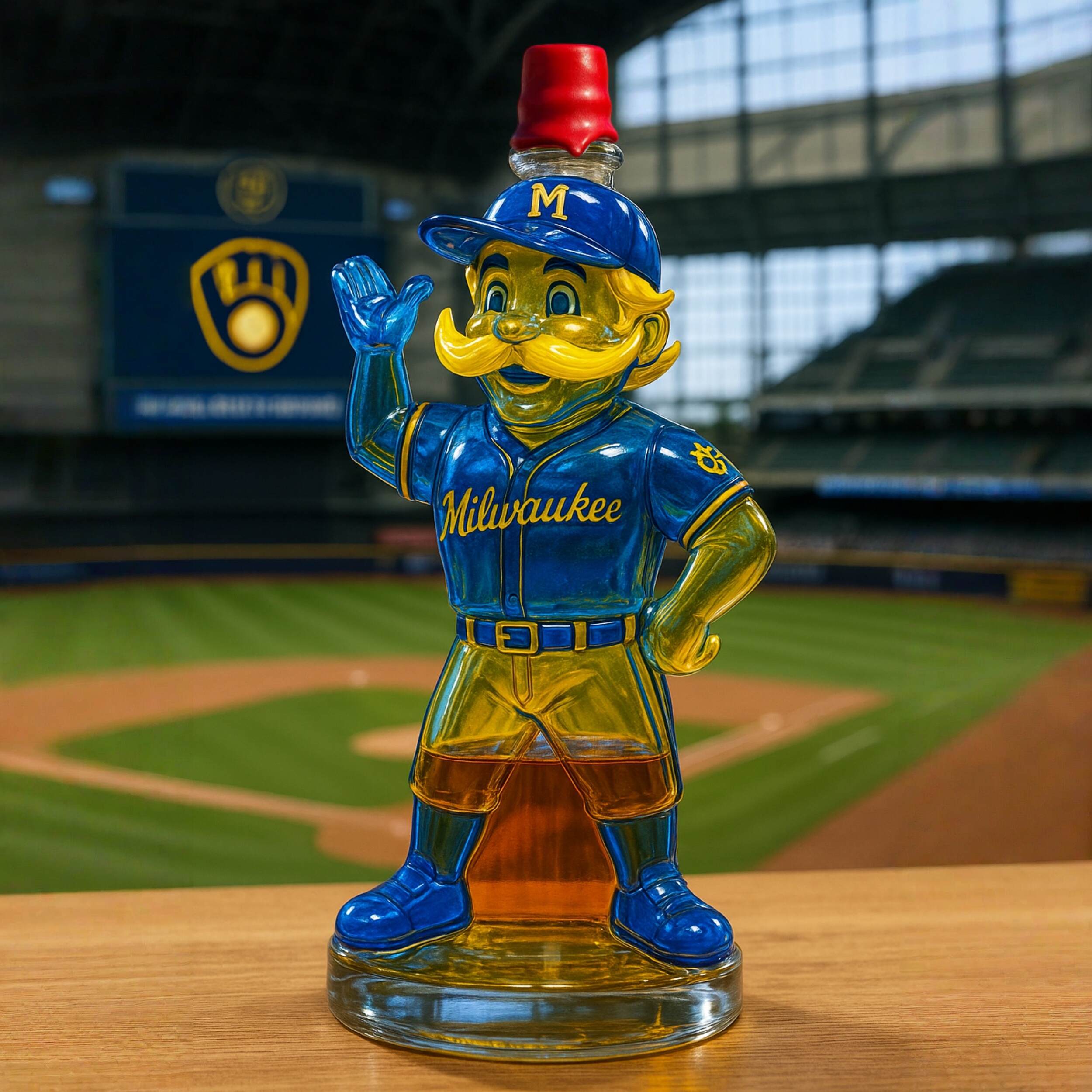 Bernie Brewer Championship Whiskey Bottle