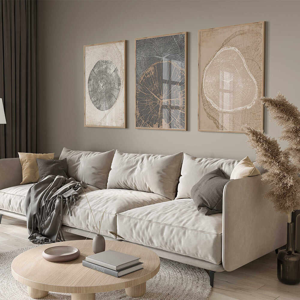 Beige Tree Ring Wall Art