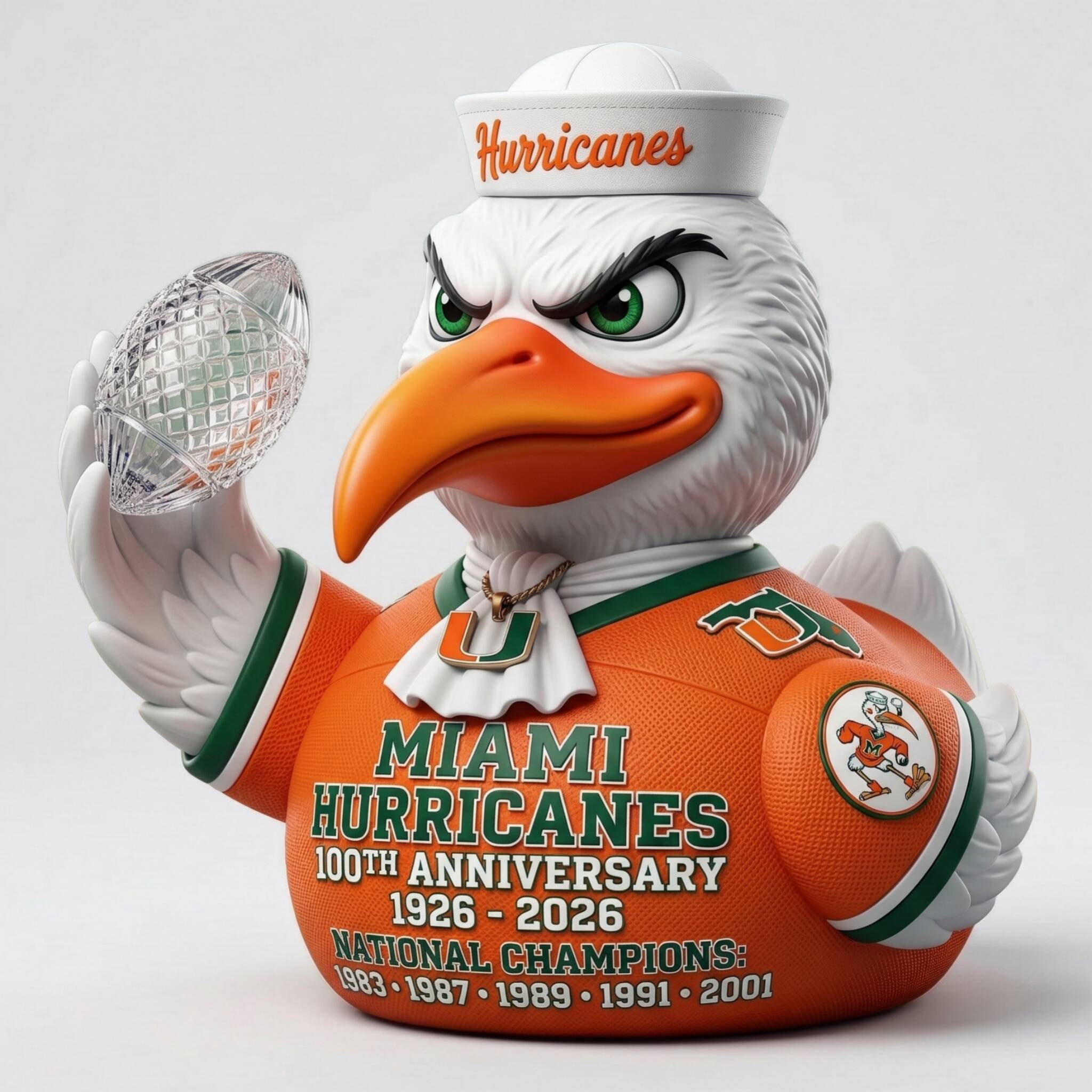 Miami Hurricanes 100th Anniversary Collectible Duck