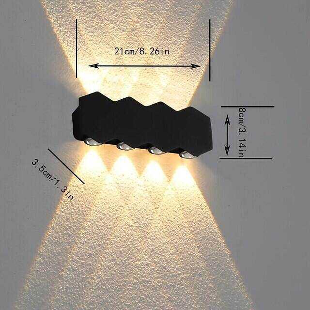 LED Wall Light 4/6/8 3 Color Light 2/3/4 Head IP65 Waterproof Wall Lighting 110-240V