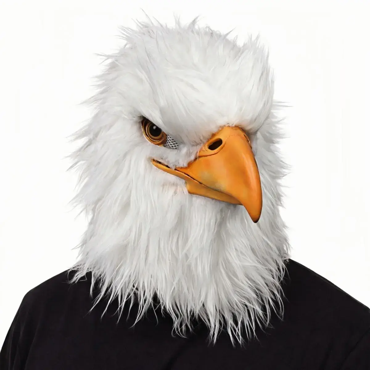 PATYGR White Eagle Mask Animal Head Cover for Halloween Cosplay Rave Party Realistic Latex Animal Bird Mask Prank Props Accessories
