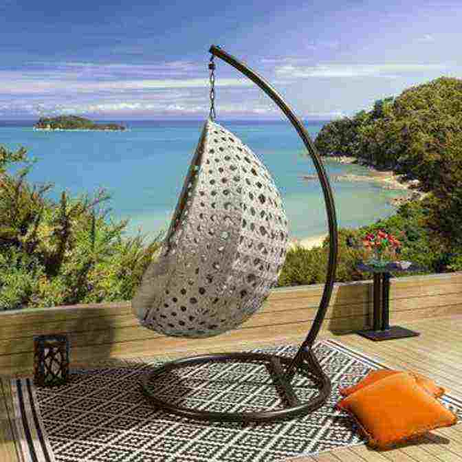 Luxury Extra Large Hanging Pod Chairs Grey Rope Table
