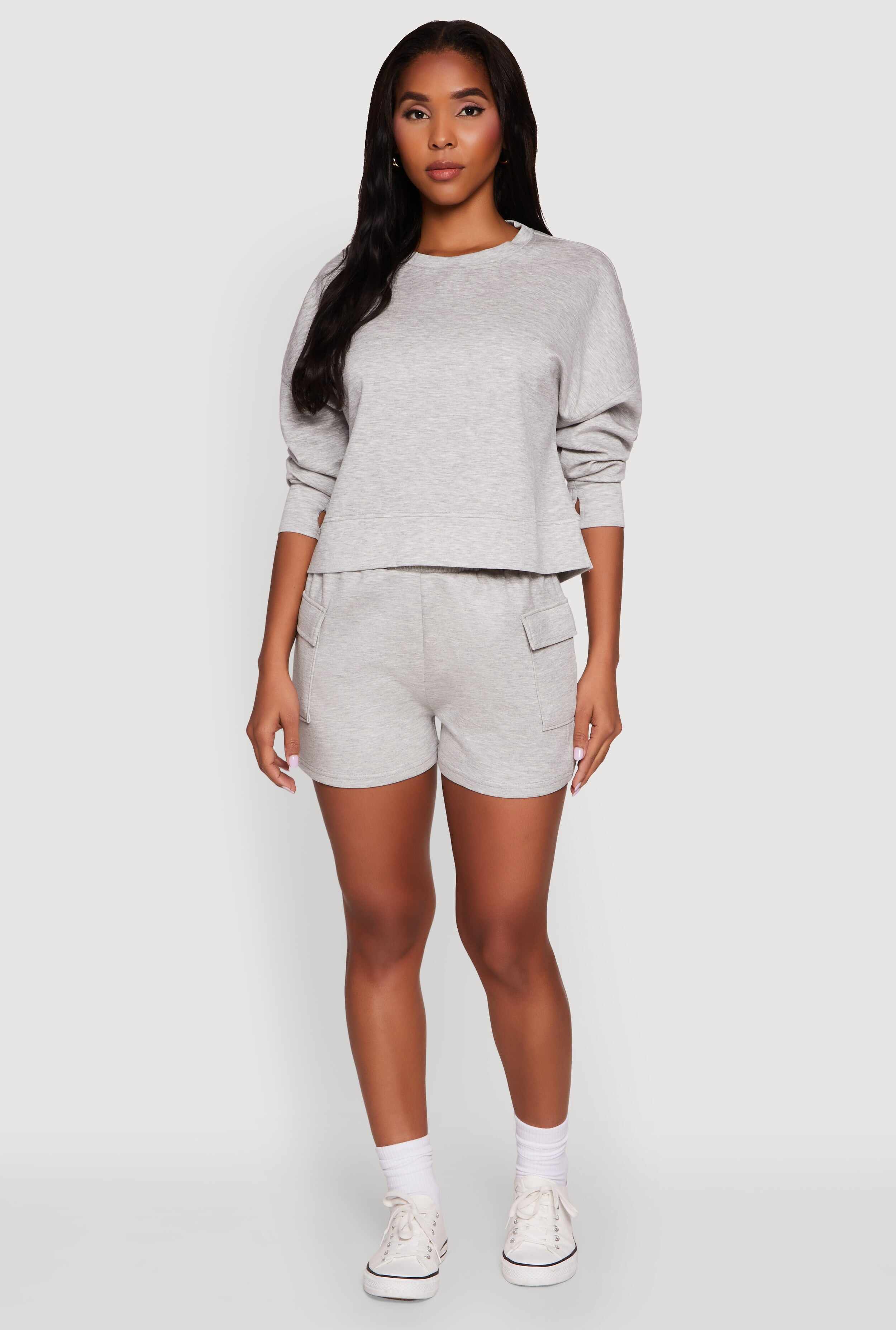 Trendy Soft Knit Pull On Cargo Shorts