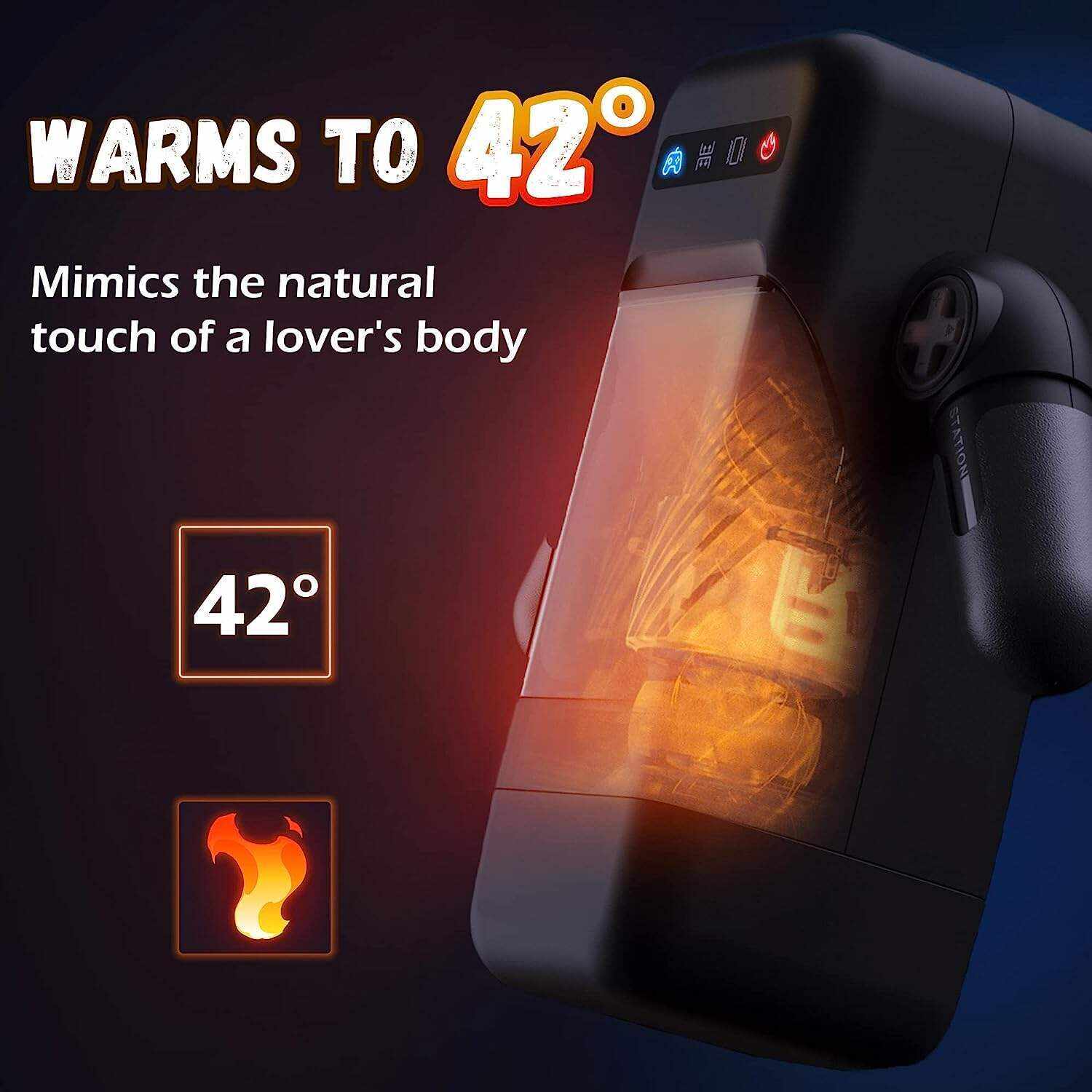 Automatic Male Masturbator, AMOVIBE Male Masturbators Cup with 10 Thrusting & Vibration Modes, Sex Toys for Men with Heating Function, Automatic Stroker with Phone Holder, Adult Sex Toys & Games