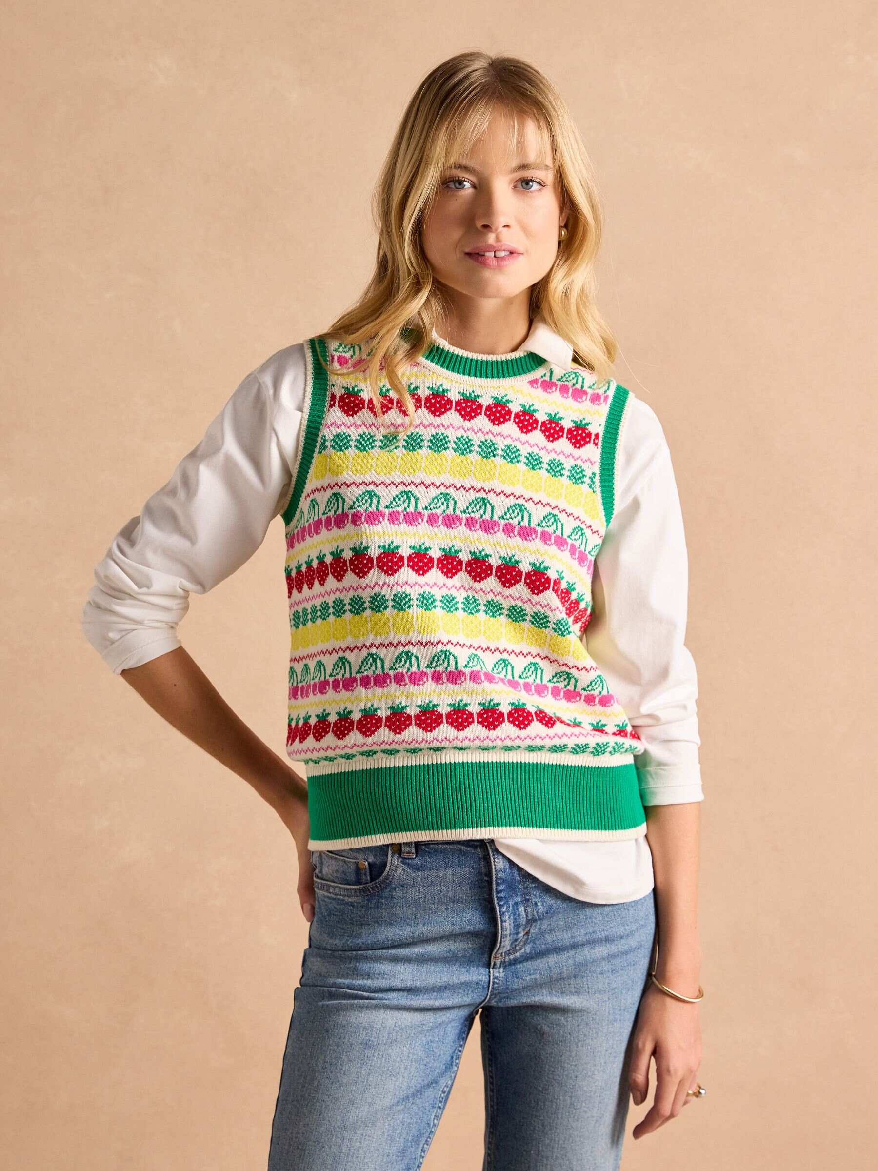 Fruity Multi Knitted Cotton Vest