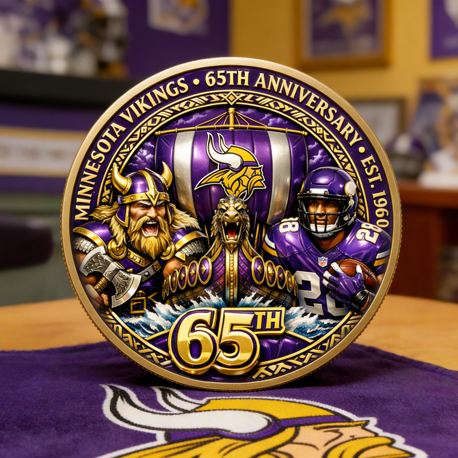 Vikings 65th Anniversary Commemorative Coin