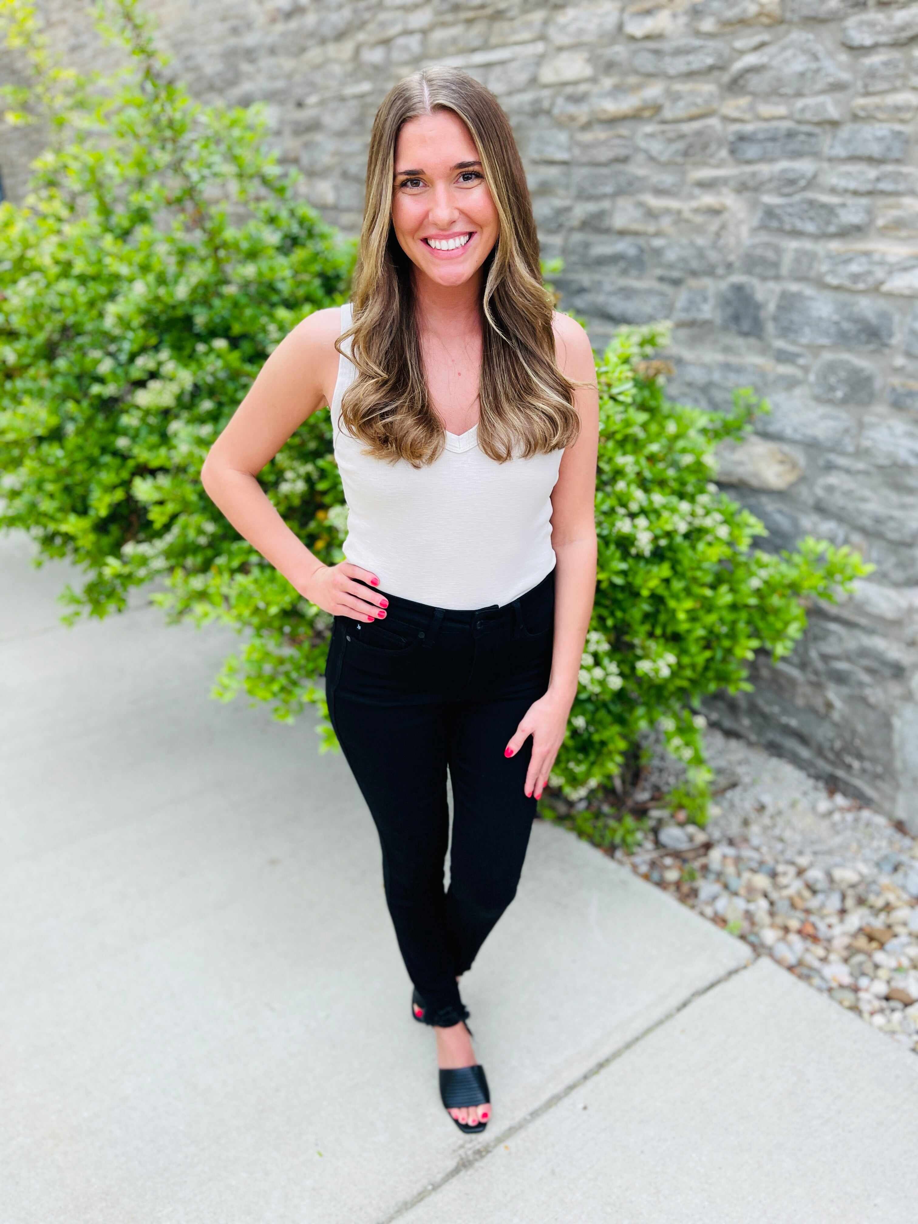 MARKDOWNS! Tummy Control Black Skinny Jeans in Reg/Curvy Fifth Restock!