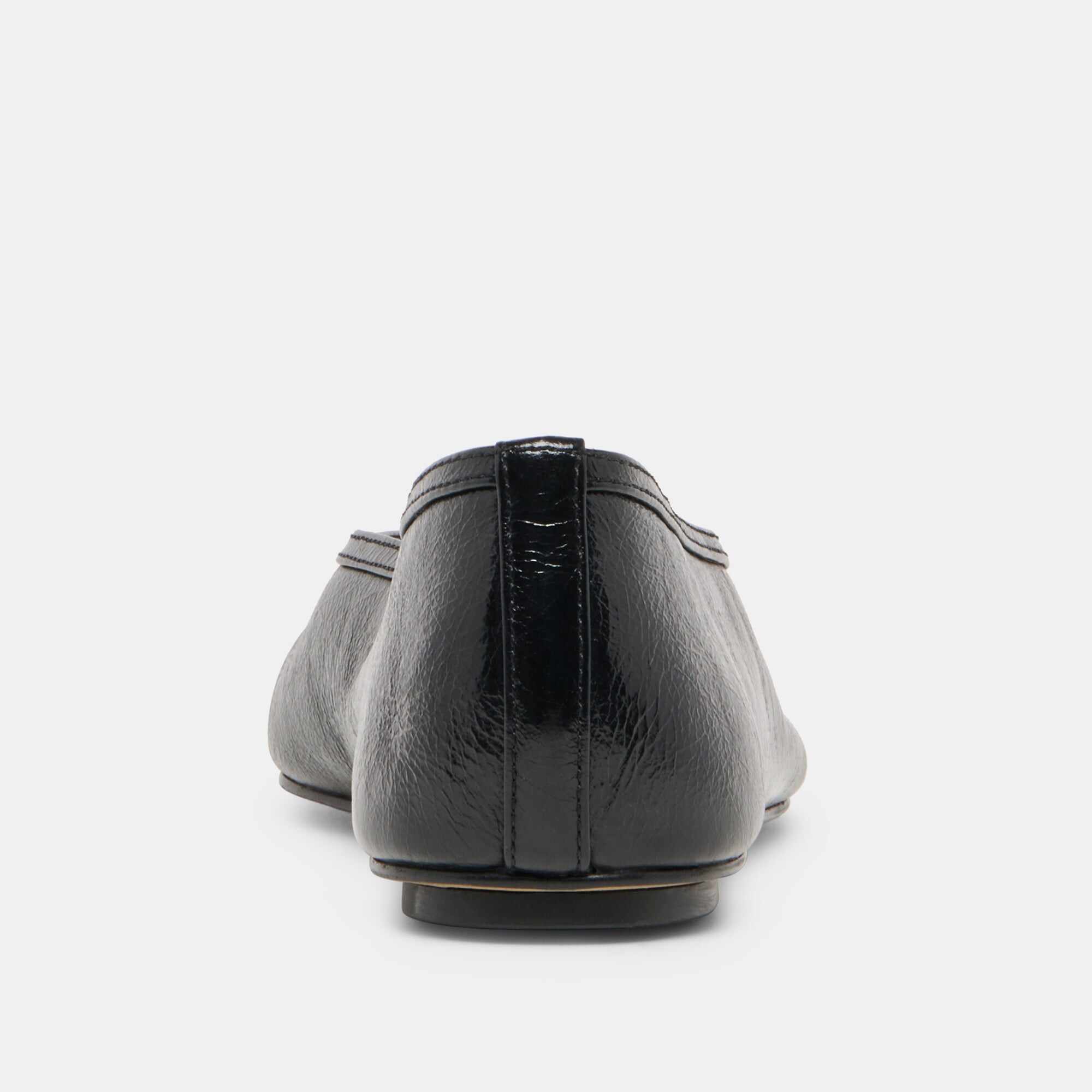 CARET BALLET FLATS BLACK LEATHER