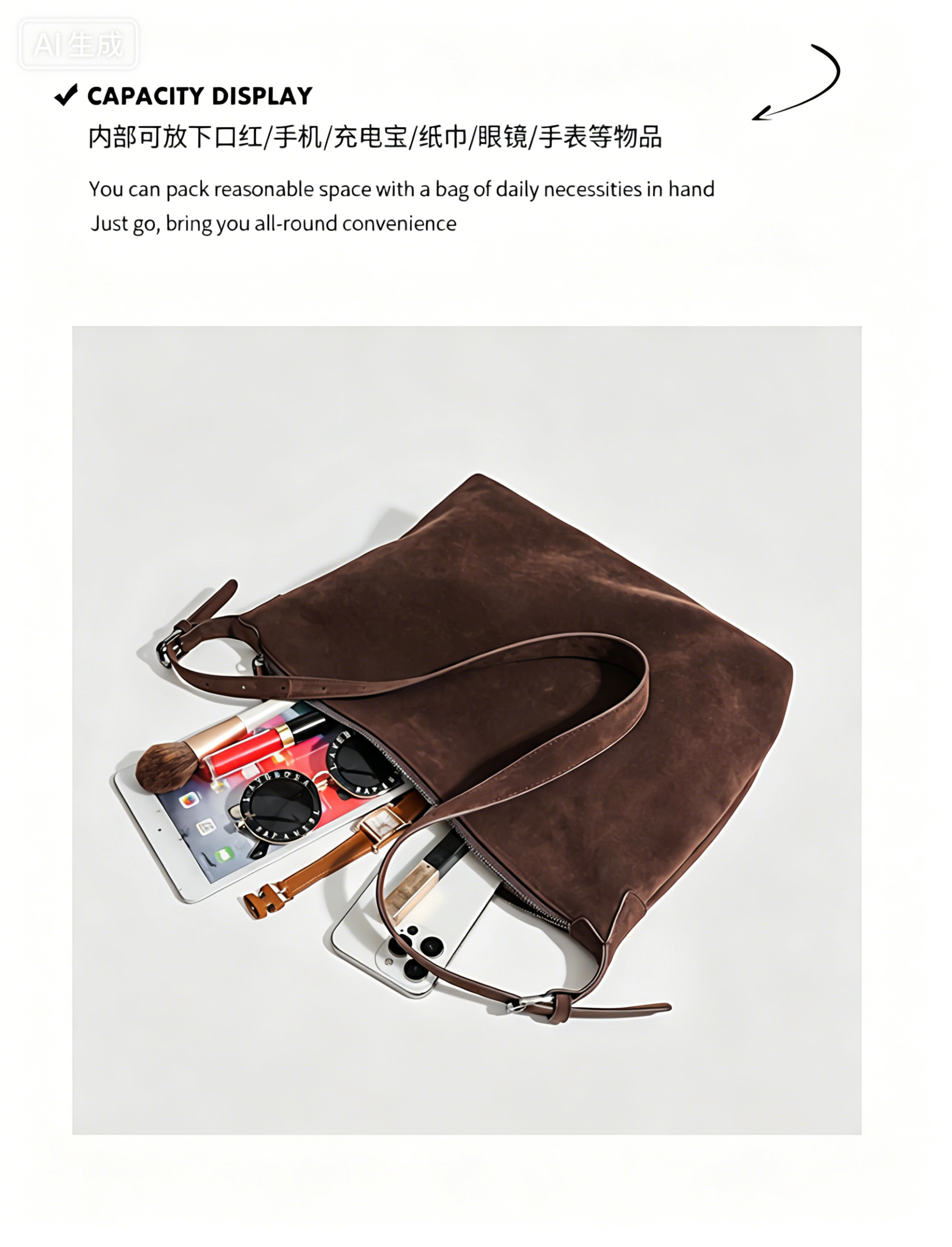 Fashionable handbag with classic design