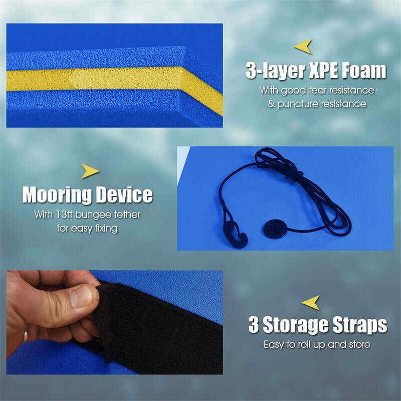 12' x 6' 3 Layer Tear-Resistant XPE Foam Floating Water Pad