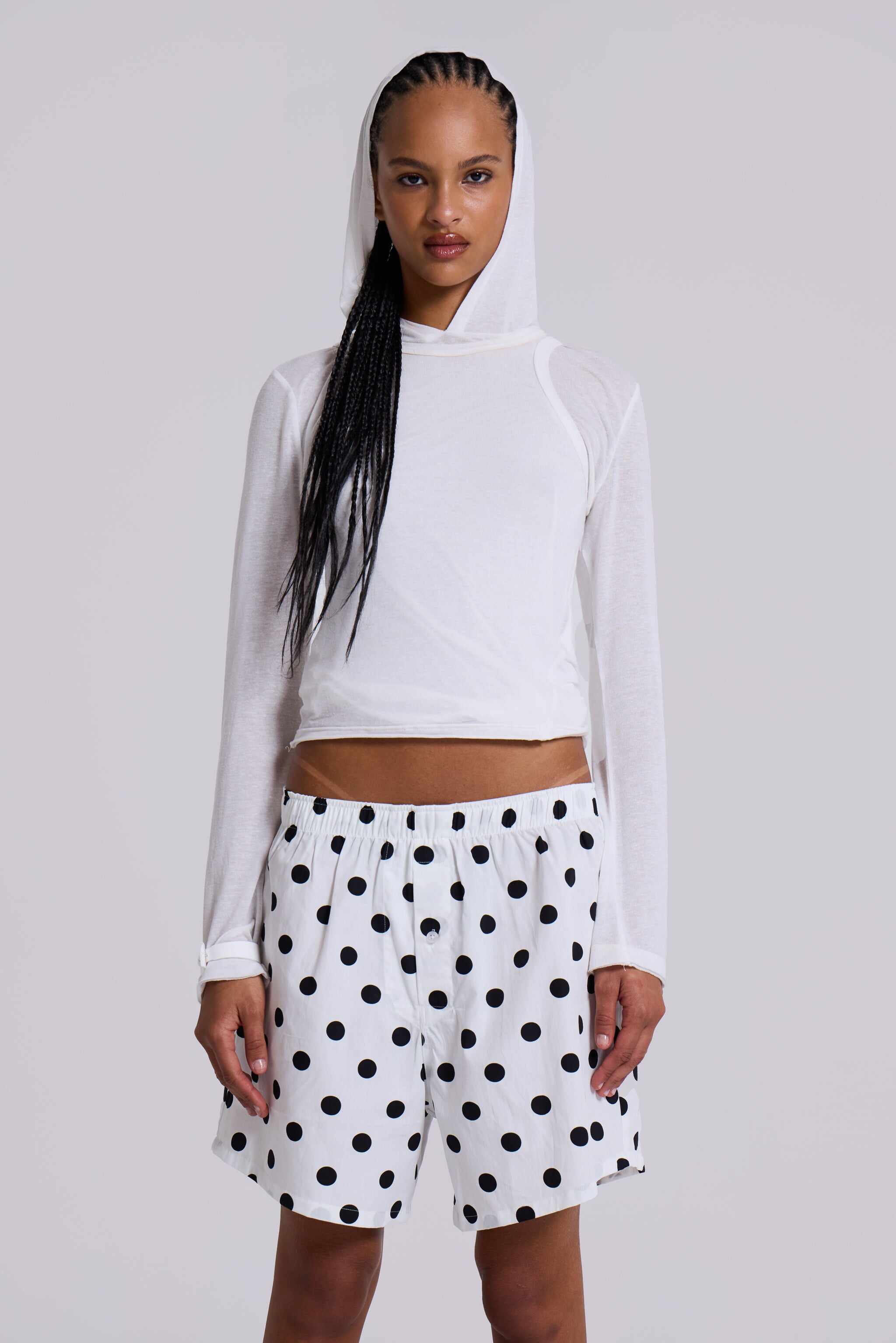 White Polka Boxers