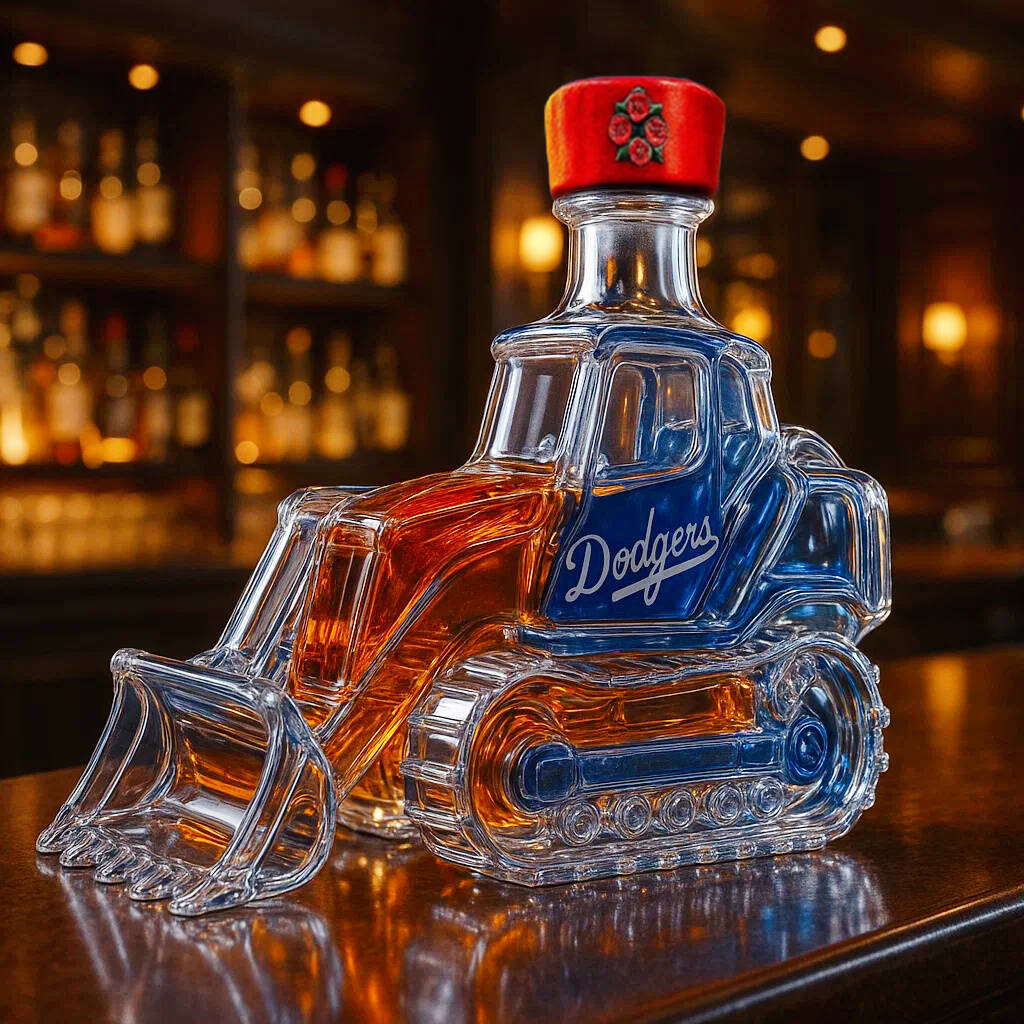 Los Angeles Dodgers Excavator Whiskey Bottle