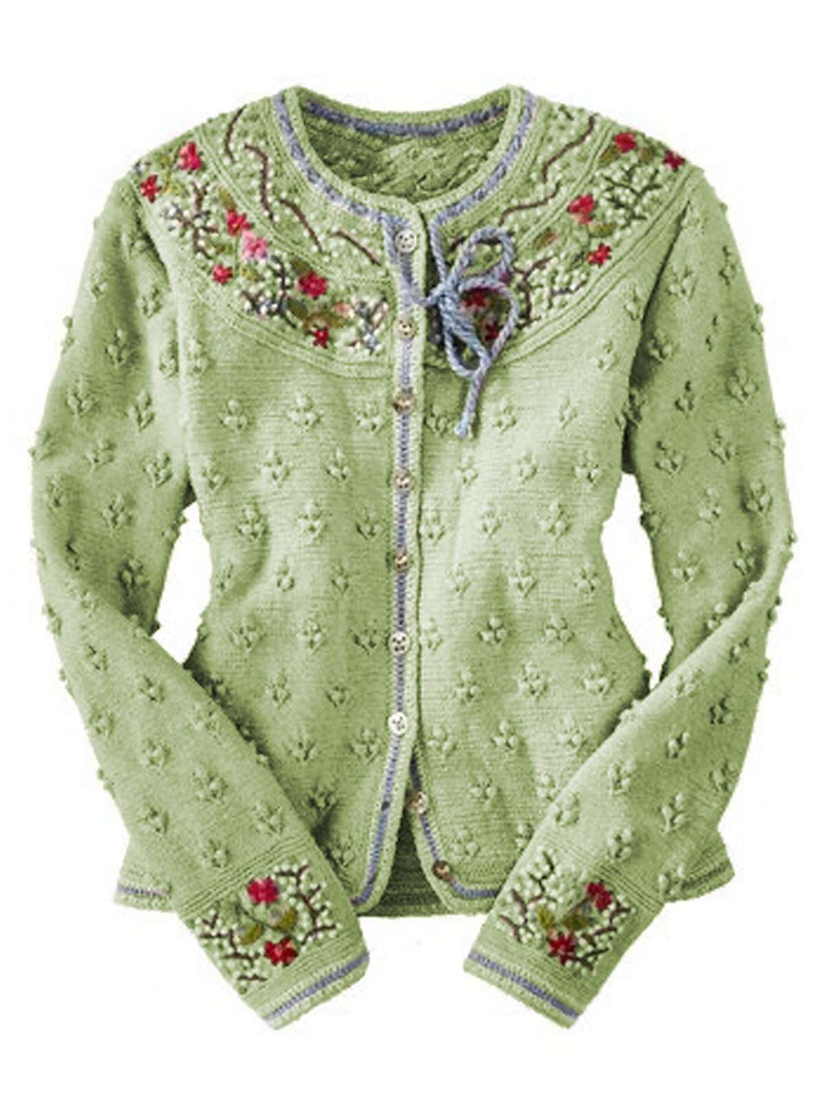 Jacket Bohemian Vintage Embroidery Long Sleeve Cotton-Blend Cardigan Sweater