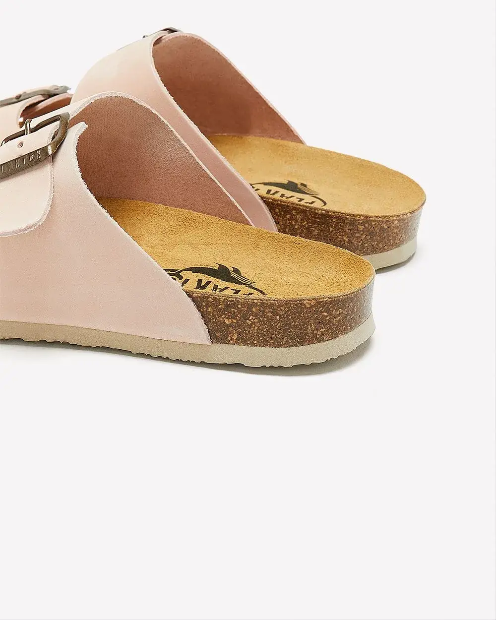 Wide-Width, Pink Jess Double Band Leather Sandal - Plakton