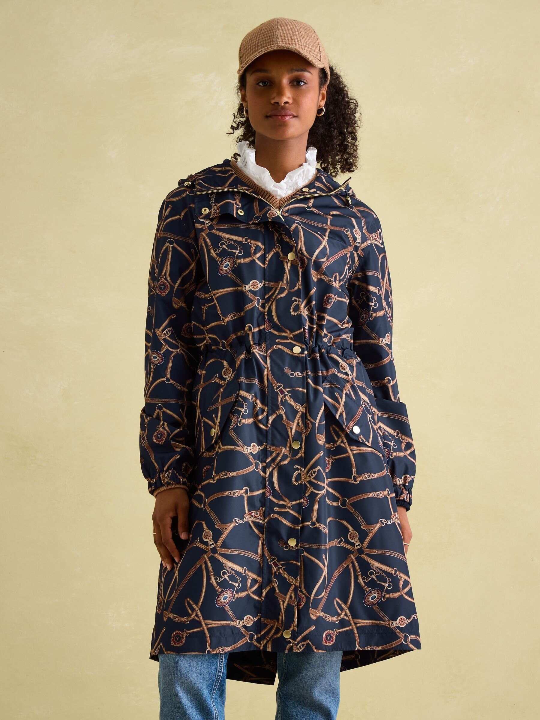 Holkham Navy Blue Bridle Waterproof Packable Raincoat With Hood