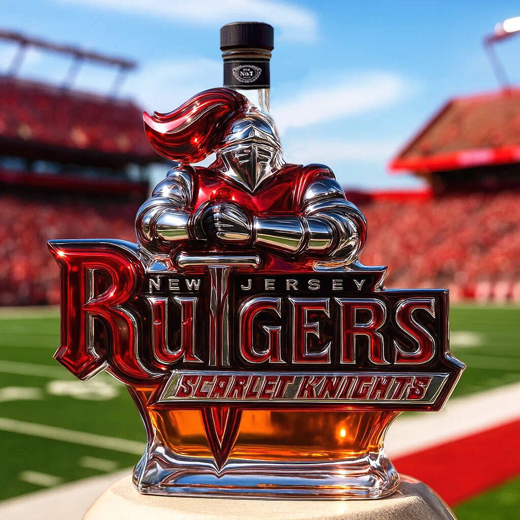 Rutgers Scarlet Knights Whiskey bottle