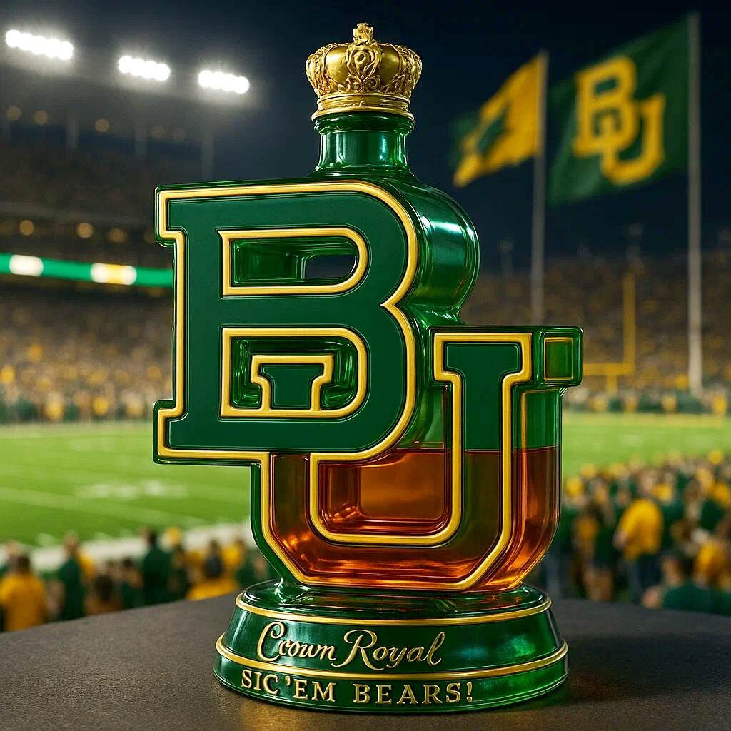 BU Baylor Bears Logo Limited Edition Whiskey Bottle