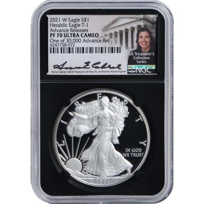 Complete Six Coin Set of Every Advance Release Silver Eagle - Cabral Signatures