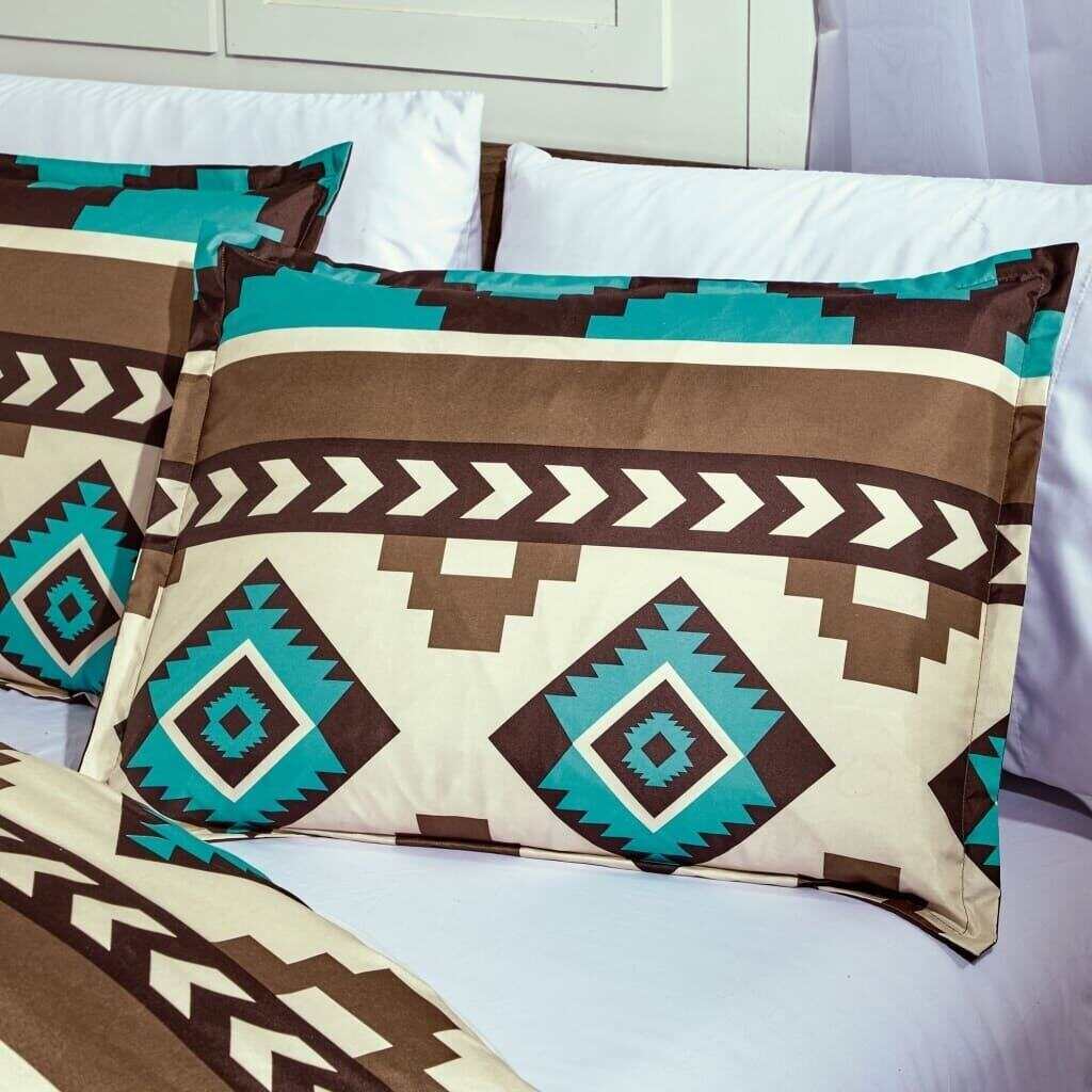 Southwest Navajo Turquoise Aztec Comforter - 6 Piece Set