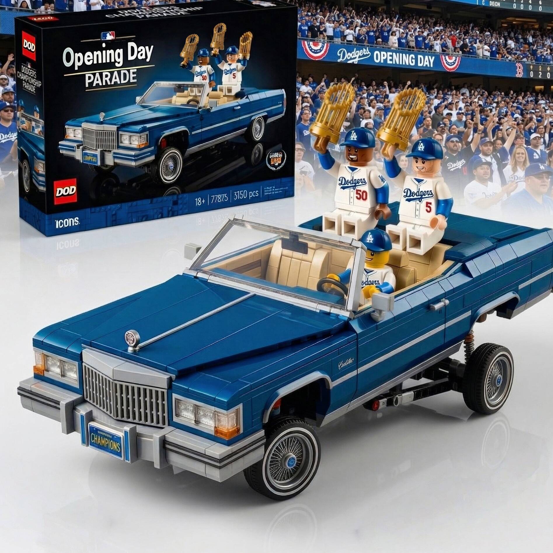 LA Dodgers Opening Day Parade Lowrider Building Block Set