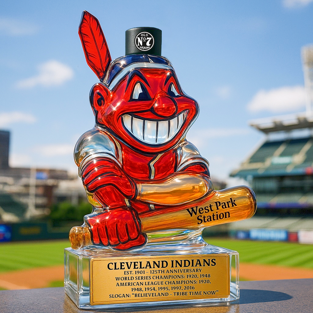 Cleveland Indians Glory Whiskey Bottle