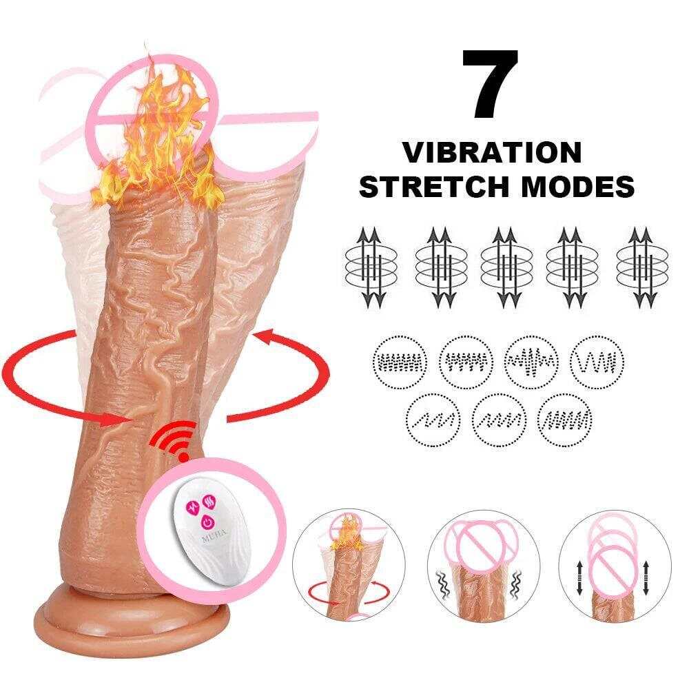 Thrusting Rotating Dildo Vibrator – Remote Control & Suction Cup
