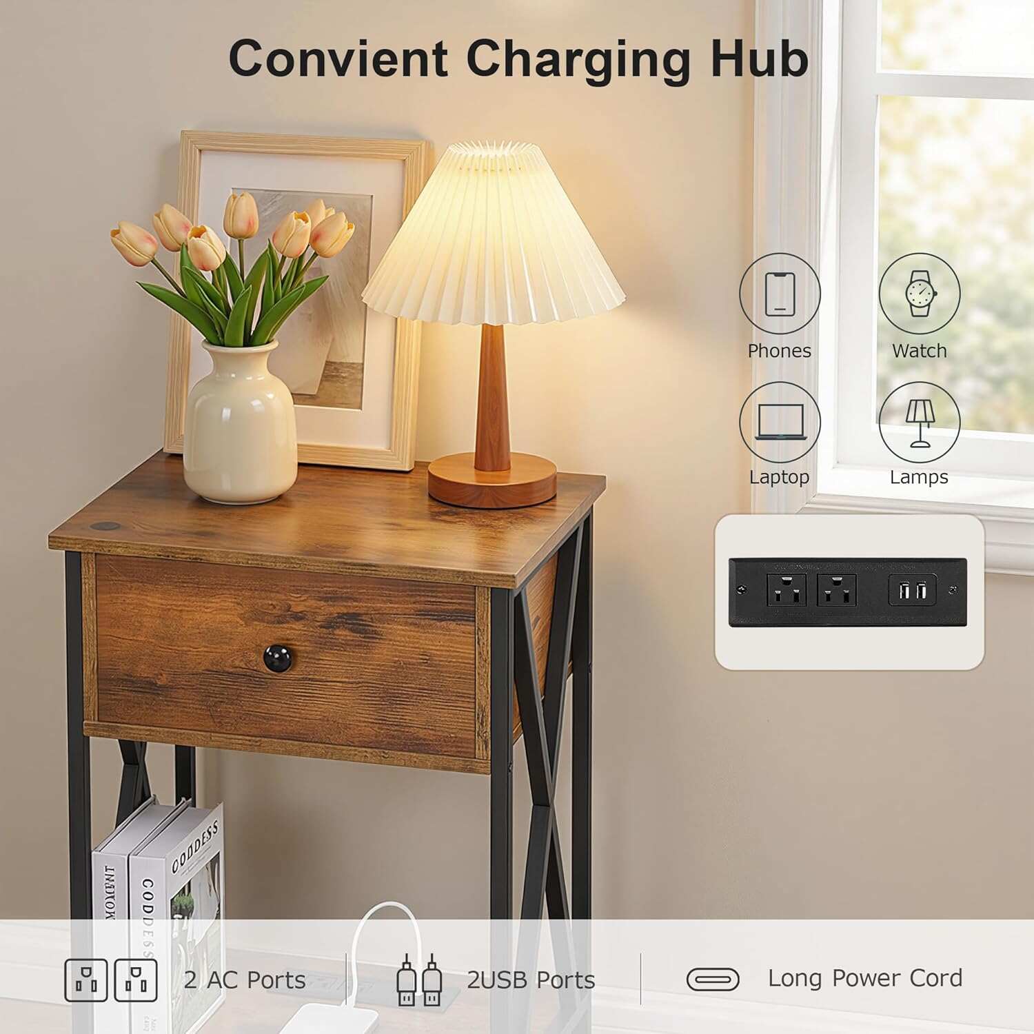 VECELO Nightstand Set of 2