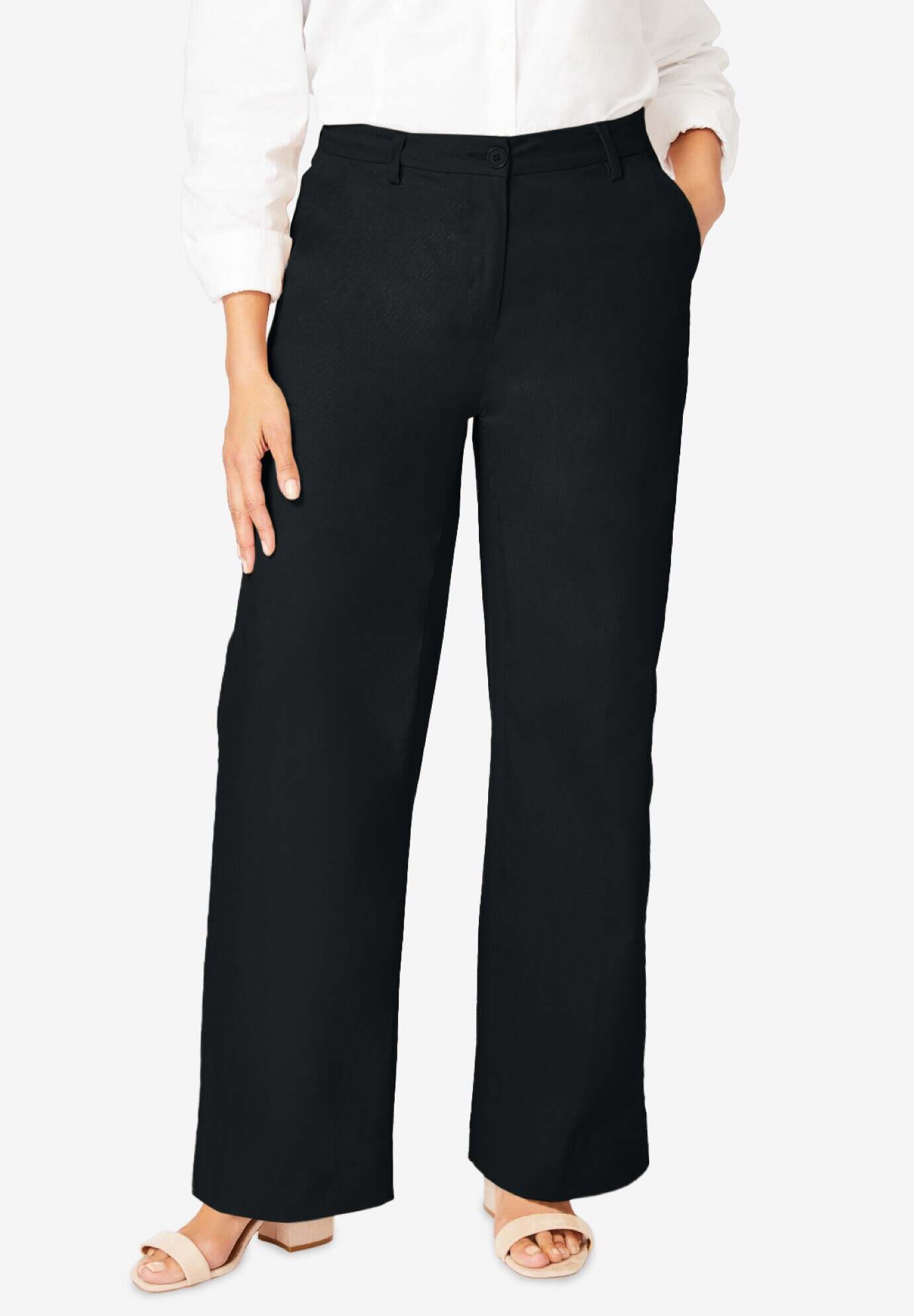 Stretch CottonChino Wide-Leg Trouser