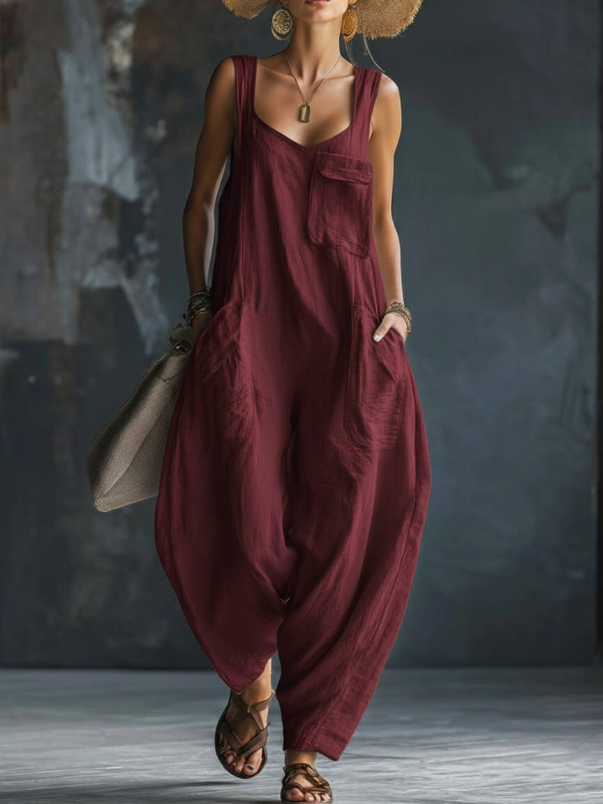 🔥Summer Arrivals🌟Cozy Loose-fitting Wide-leg Jumpsuit