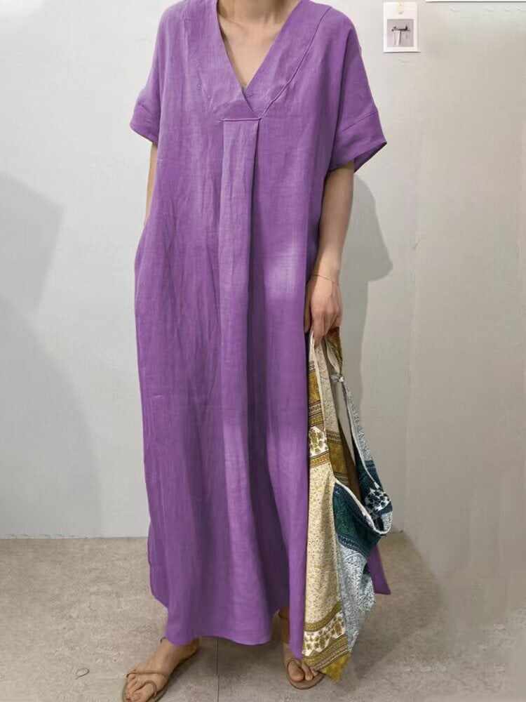 Women's Cotton and Linen Loose Dress