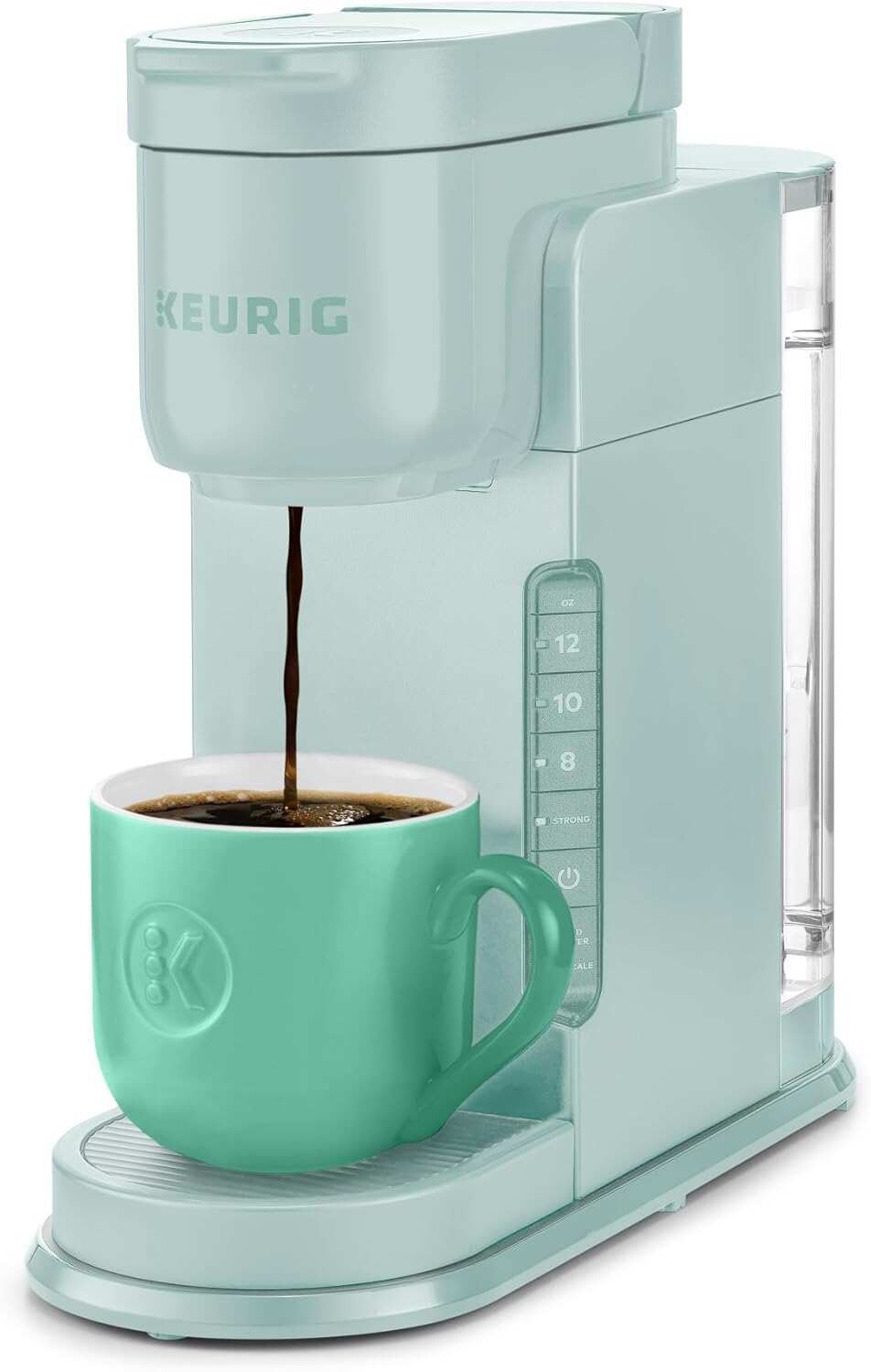 K-Express Single Serve K-Cup Pod Coffee Maker, 3 Brew Sizes, Strong Button Feature, 42oz Removable Reservoir, Evergreen