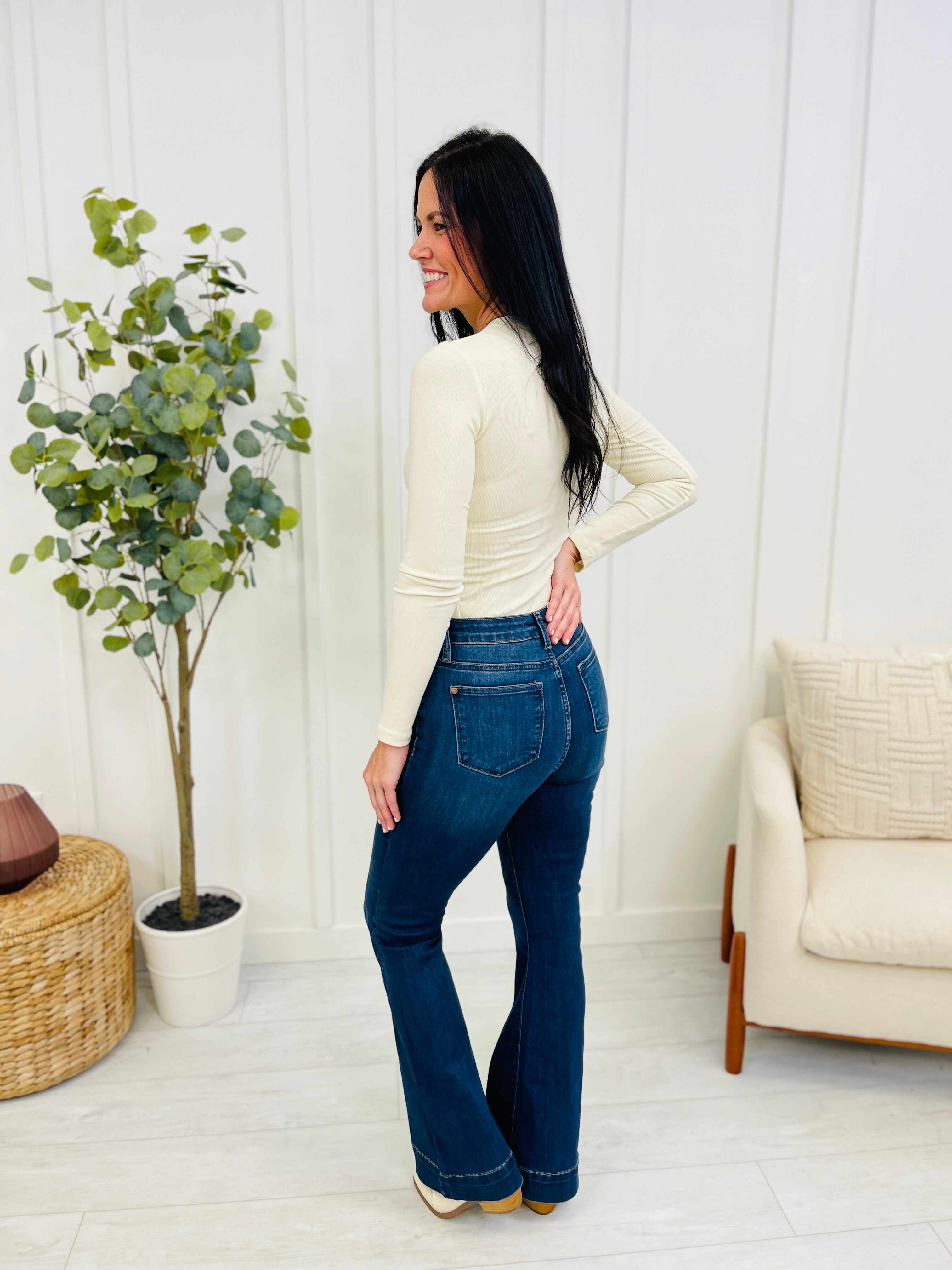 REG/CURVY Flare Affair Button Fly Trouser Flare
